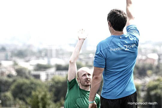 Stretching on Hampstead Heath